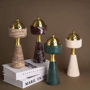 Quemador de incienso Bakhoor de travertino al por mayor, soporte decorativo para velas de travertino, quemador de Bakhoor para Ramadán - Product Image 6