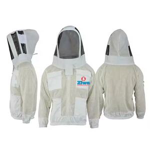 Traje de abeja de algodón polivinílico ventilado de 3 capas del fabricante OEM, chaqueta de apicultura transpirable con velo para mono de trabajo de apicultores - Product Image 1