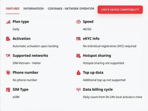 ราคาโรงงาน ซิมอิเล็กทรอนิกส์สำหรับเดินทางเวียดนาม 4G/5G Viettel บริการอินเทอร์เน็ตความเร็วสูง ครอบคลุมทั่วประเทศ พร้อมบัตรเปิดใช้งาน QR ทันที - Product Image 3