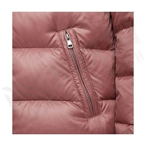 Hooded Quilted Waterproof <b>Bubble</b> Jacket Black Full Sleeve Winter Windproof Cotton Shell Knitted Fabric Polyester Filling Stand - Product Image 5