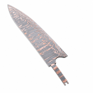 Burraq DIY OEM Custom Handmade Damascus Copper Steel 0.5mm Thick Straight Edge <b>Clip</b> Point Blank Blade Knife 7.5 Inches Camping - Product Image 4