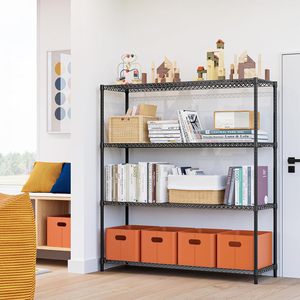 MZG Heavy Duty 2800 LBS Matte Black Finish Wide 4 Tier Kitchen <b>Wire</b> Shelving Metal Storage <b>Shelves</b> Rack Unit - Product Image 4