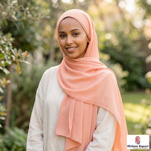 Custom Chiffon Hijab Design <b>Silk</b> Feel <b>Head</b> <b>Wrap</b> Shawl Private Label OEM ODM Textile Manufacturer India - Product Image 3