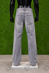 Men's Straight-Leg Solid Waterproof Vintage Stonewashed Denim Jeans Mid Waist Regular Fit Cotton Fabric Autumn Style <b>Fur</b> - Product Image 4