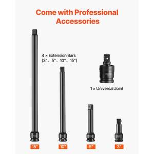 43 pezzi Kit di strumenti a cricchetto a 6 punti 1/2in per unità custodia presa di impatto Set di comoda custodia per strumenti a presa di Bit - Product Image 4