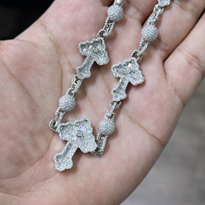 Luxury Moissanite Cross Link <b>Necklace</b> for Women Iced Out Silver Tone <b>Statement</b> Jewelry Elegant Party Chain Fashion Accessory Set - Product Image 6