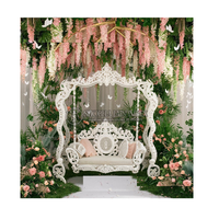 Balançoire florale en bois moderne et simple pour mariage et Sangeet
