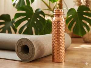 BURAQ HANDICRAT Copper Water <b>Bottle</b> 1L Design for Travel - Product Image 6