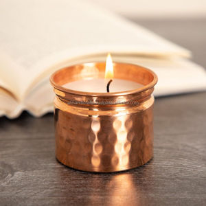 Vaso para Velas de Cobre Martillado de Doble Pared – Recipiente de Cera con Aislamiento Térmico Premium para Aromas de Lujo - Product Image 2