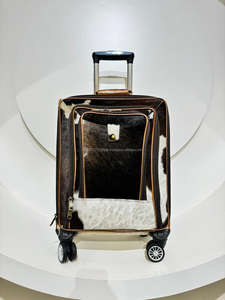 Bolsa de equipaje con ruedas de piel de vaca de alta calidad hecha a mano Real, equipaje personalizado con ruedas - Product Image 3