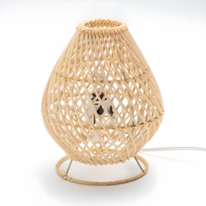 Lampes de table en rotin tressé à la main, lampes de chevet, lampe de chevet pour la maison, décoration d'intérieur, pièce maîtresse - Product Image 1
