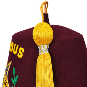 Chapeau fez maçonnique de style classique pour occasions spéciales, chapeau fez maçonnique de luxe avec pompon décoratif - Product Image 6