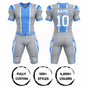 Conjunto de Uniforme de Fútbol Americano Personalizado para Hombre, Sublimado, Cuello en V, Manga Corta, Poliéster Transpirable, Ajustado, para Todas las Temporadas - Product Image 5