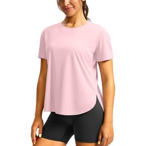 2025 camisetas de entrenamiento para mujer UPF 50 + protección solar manga corta suelta Fit Athletic Gym Run Tops en Cornus Pink tamaño 2XL - Product Image 1