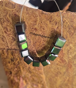 Perles carrées en moissanite noire de 7 mm, taille cube, facettées, pierres de moissanite en vrac pour la fabrication de bijoux - Product Image 5