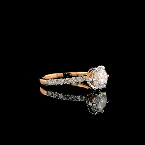 Anillo de Compromiso con Diamante Cultivado en Laboratorio, Corte Redondo, Oro Blanco de 14K con Baño de Rodio, Estilo Moderno, Certificado IGI, Color E, VVS2, para Mujer - Product Image 2