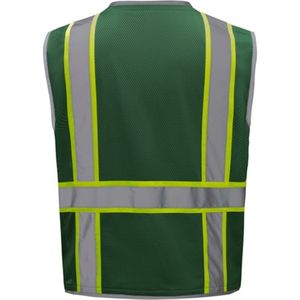 Gilet de sécurité réfléchissant jaune fluorescent avec poches et fermeture éclair, idéal pour les interventions routières, fabriqué au Pakistan - Product Image 2