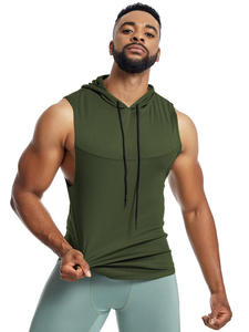Men Summer Casual Sleeveless Hooded Lightweight Jersey Fabric Gym <b>Workout</b> <b>Hoodie</b> Fitness Sports Wear Breathable Training Running - Product Image 3
