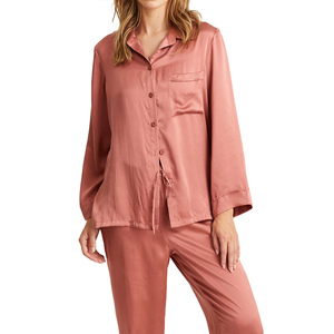 Elegante Conjunto de Bata y Pijama de Satén de Seda Vintage de 2 Piezas para Mujer, Vestido Largo de Noche con Patrón Liso y Encaje para Verano y Primavera - Product Image 5