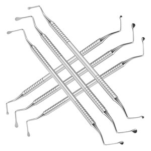 เครื่องมือขูดหินปูนทางทันตกรรมแบบสองด้าน รุ่น DI-DOC007 ยี่ห้อ DENTRIC IMPLANTS ผลิตจากเหล็กกล้าไร้สนิมทางการแพทย์คุณภาพสูง พร้อมด้ามจับแบบมีลายคลื่น ระดับ Class II - Product Image 1