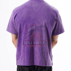 Camiseta de algodón 100% con lavado ácido, nuevo diseño, para hombre, venta al por mayor, ropa de moda, corte holgado, estampada. - Product Image 2