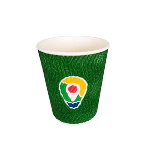 OEM usa e getta carta increspata isolata tazza di caffè di carta caffè caldo porta via tazza di carta