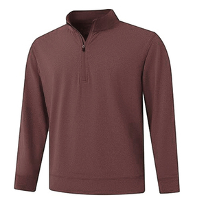 Sweat-shirt à col montant zippé pour homme, couleur unie, respirant, tricoté, manches longues, décontracté, pour l'automne - Product Image 5