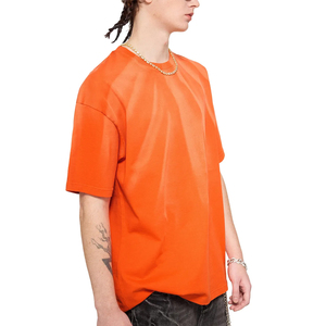 Heavyweight Oversized Acid Wash <b>T</b> Shirt Blank Faded Vintage Cotton Drop Shoulder Tee - Product Image 5