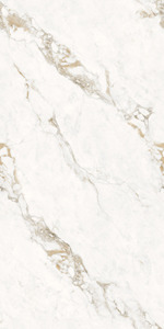 Carreaux de sol et de mur en porcelaine brillante Port Statuario Designer avec veinage de marbre blanc classique pour intérieurs haut de gamme - Product Image 2
