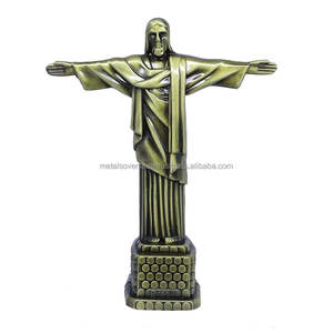 Estatua Metálica Creativa de Jesucristo el Redentor con Impresión Digital para Decoración del Hogar, Oficina y Sala de Estar - Product Image 1