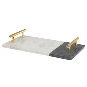 Plateau en marbre au design écologique, plateaux décoratifs, plateau en pierre, plateau de service, plateau de service en marbre avec poignée en métal à prix d'usine bas - Product Image 4