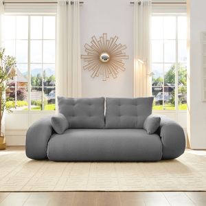 Divano Letto Pieghevole Multifunzionale 3 in 1 da 200 cm in Tessuto Teddy e Schiuma, per Umani e Cani, Letto Pigro - Product Image 5