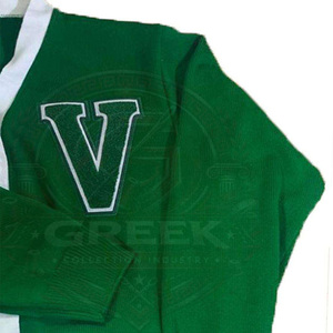 Suéter cárdigan personalizado para hermandades y fraternidades, cuello en V, tejido acrílico, suéteres para mujer, universidades griegas, colegios, verde varsity - Product Image 4