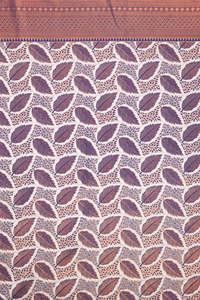 New Traditional Design <b>Purple</b> Silk <b>Saree</b> With Leaf Pattern And Border Traditional Indian Wedding Wear For Women - Product Image 5