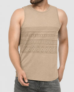 Camiseta sin Mangas con Estampado Geométrico para Hombre, Cuello Redondo, Transpirable, Ecológica, Antiencogimiento, Ropa Casual - Product Image 6