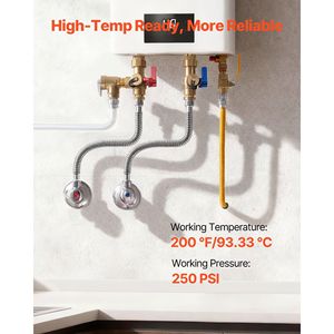 Kit per Scaldabagno da 18 Pollici con Connettore Flessibile di Ingresso 3/4'' FIP X 3/4'' FIP per Installazione di Scaldabagni e Tubi Idraulici - Product Image 4