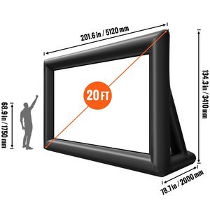 Schermo Gonfiabile per Proiezioni Cinematografiche da 20 Piedi in Tessuto Oxford, Schermo per Proiettore Compatibile con Ventilatore ad Aria da 350W, Schermi Gonfiabili per Proiezioni - Product Image 6