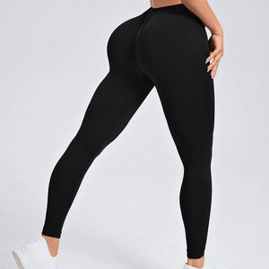 Women's V Back Gym <b>Leggings</b> <b>Scrunch</b> <b>Butt</b> Lifting Low V Cut Workout Yoga Pants In Unique Style - Product Image 2