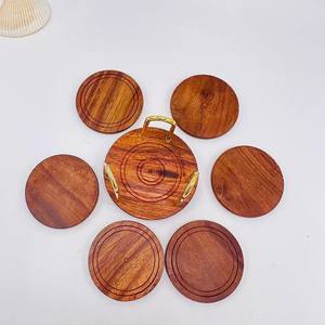 Posavasos de Madera Hechos a Mano, Juego de Posavasos de Madera Natural, Vajilla Rústica para el Hogar y la Cocina, Regalo - Product Image 3