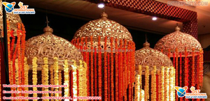 Parapluie d'entrée de mariage moderne en or, parapluies de mariage indiens de luxe pour la décoration de la passerelle, parapluie de passerelle de mariage, décoration Australie - Product Image 2