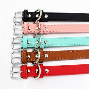 Venta al por mayor OEM por encargo de cuero genuino collar de perro para mascotas en muchos colores y tamaños de lujo sin níquel accesorios de acero inoxidable - Product Image 4