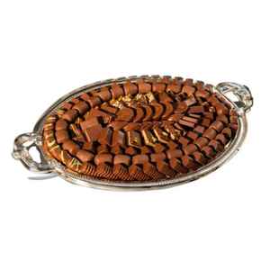 Metal Silverware Chocolate <b>Tray</b> Marbvelous Design Customized Shape Metal <b>Mirror</b> Polished Food Serverware <b>Tray</b> - Product Image 2