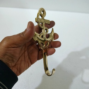 Rắn Brass Thân Thiện Với Môi Cổ Điển Wall Mount <span class=keywords><strong>Hook</strong></span> Trang Trí Neo Tàu Thiết Kế Nhà Máy Mô Hình Có Thể Tháo Rời Móc Chìa Khóa Khăn Móc - Product Image 5