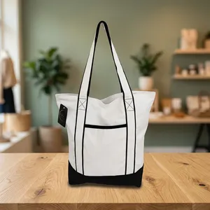 Bolsa de Tela Natural Sostenible de 46x40 Pulgadas, Reutilizable, Ecológica, para Compras, con Asas Resistentes para Uso Diario - Product Image 3