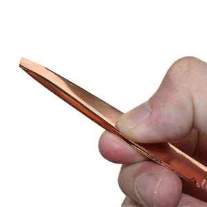 2026 High Quality Rose Gold Pointed Stainless Steel Comb Eyebrow Tweezers Anti-static Lightweight Reusable Fashion Free Samples - Product Image 1