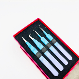 Juego de Pinzas Profesionales para Pestañas, 4 Piezas, Punta Suave de Precisión, Diseño Degradado, Empaque en Caja, Agarre Ergonómico Antideslizante - Product Image 2