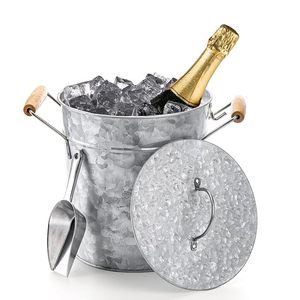 Cubo de Hielo Vintage con Tapa, Cubo de Hielo Metálico Clásico para Fiestas, Bares y Decoración del Hogar - Product Image 6