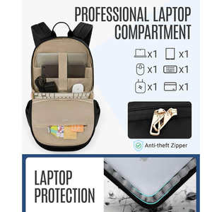 Sac à dos de voyage, sac à dos pour ordinateur portable, résistant à l'eau, sac à dos d'étudiant, grande capacité, sacs à dos pour ordinateur - Product Image 5