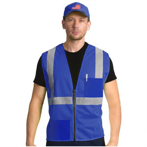 Best Selling Men’s Reflective Safety Vest High Visibility spacious <b>large</b> pockets Waterproof Work Construction Vest Custom Logo - Product Image 1