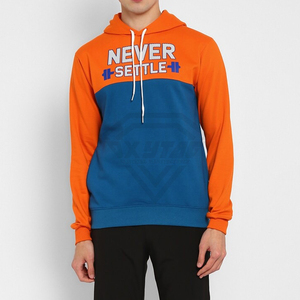 Sudadera con Capucha Personalizada de Primera Calidad para Hombre, con Texto y Gráficos Personalizados, Color Naranja y Azul, Sudadera de Forro Polar, Estilo Casual, para Invierno, Ropa Urbana - Product Image 3
